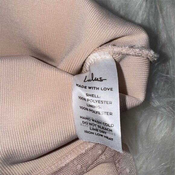 Lulus Women's Blush Swiss Dot Cutout Bodycon Dress Size L Party/Cocktail/Prom - Picture 7 of 11